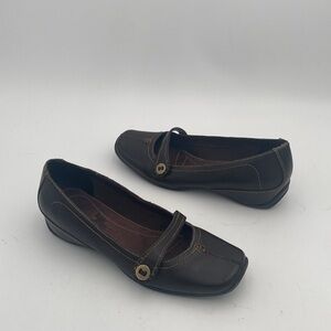 Vintage Liz Claiborne woman mary Jane shoe 8.5M  leather brown casual office Y2K
